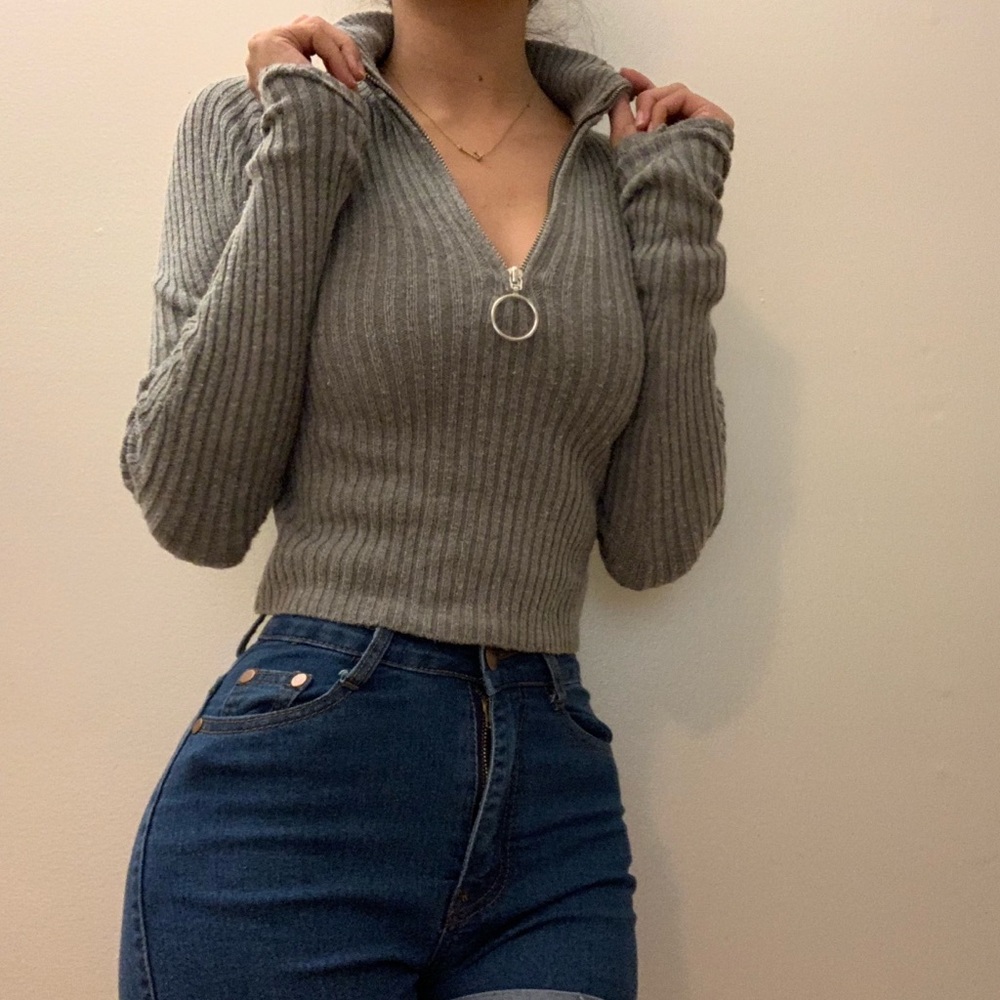 Silence+Noise Christy Turtleneck Half-Zip Sweater